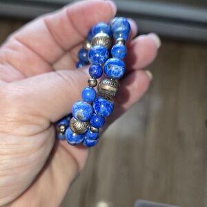 Lapis And Silver Bracelet